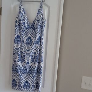 Milly of New York Blue and White Floral Mini Dress